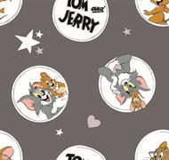 Tom And  Jerry Circles And  Stars - Grey